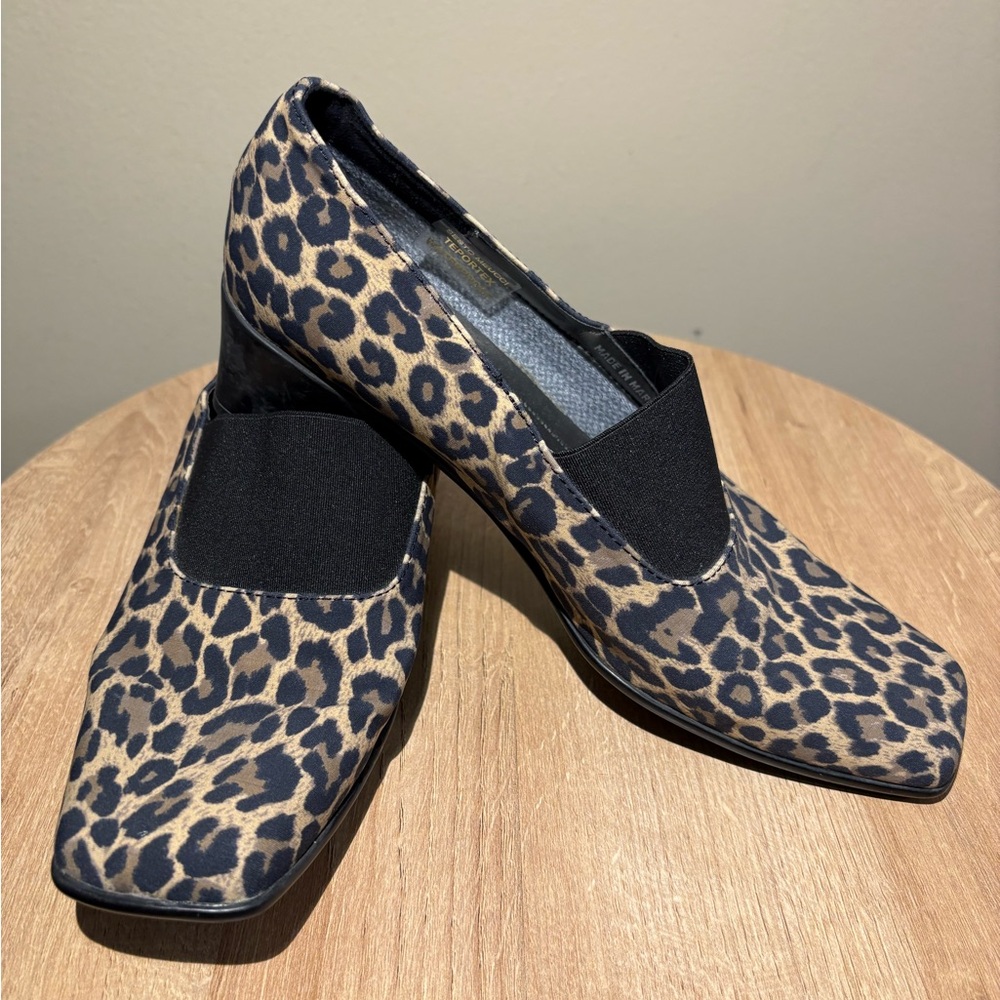 Sesto Meucci Yasemin Waterproof Leopard Print Pumps Camel